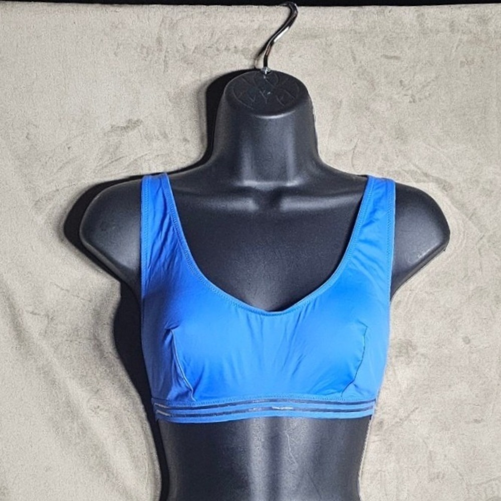 Victoria's Secret Very Sexy Bralette Blue Mesh Striped Band Large NWT